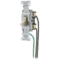 Hubbell Wiring Device-Kellems Spec Grade, Toggle Switches, General Purpose AC, Double Pole, 20A 120/277V AC, Back and Side Wired, Pre-Wired with 8" #12 THHN CSL220I
